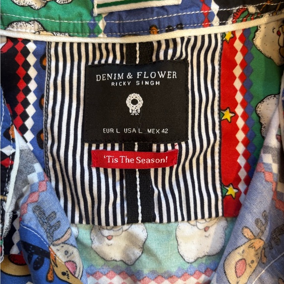 Christmas festive holiday men’s short sleeve button down size L - Picture 2 of 2